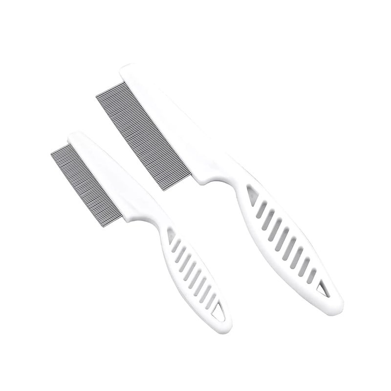 Fugedox 2 Pcs Pet Grooming Comb, Stainless Steel Dog Cat Grooming Combs with Stainless Steel Teeth, Pet Dematting Tools, for Small, Medium & Large Pets - Image 1